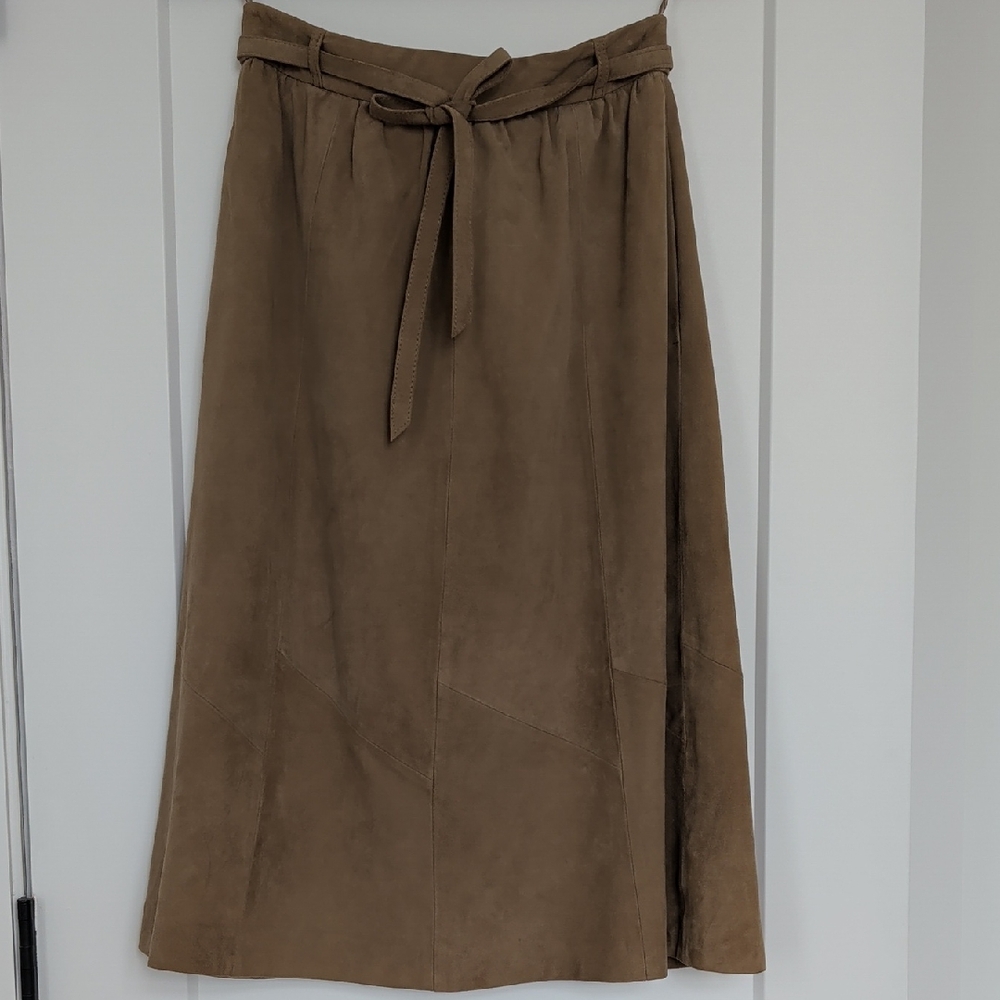 Sezane Suede Camel Tan Skirt 36 ( 2 4 ) XS S